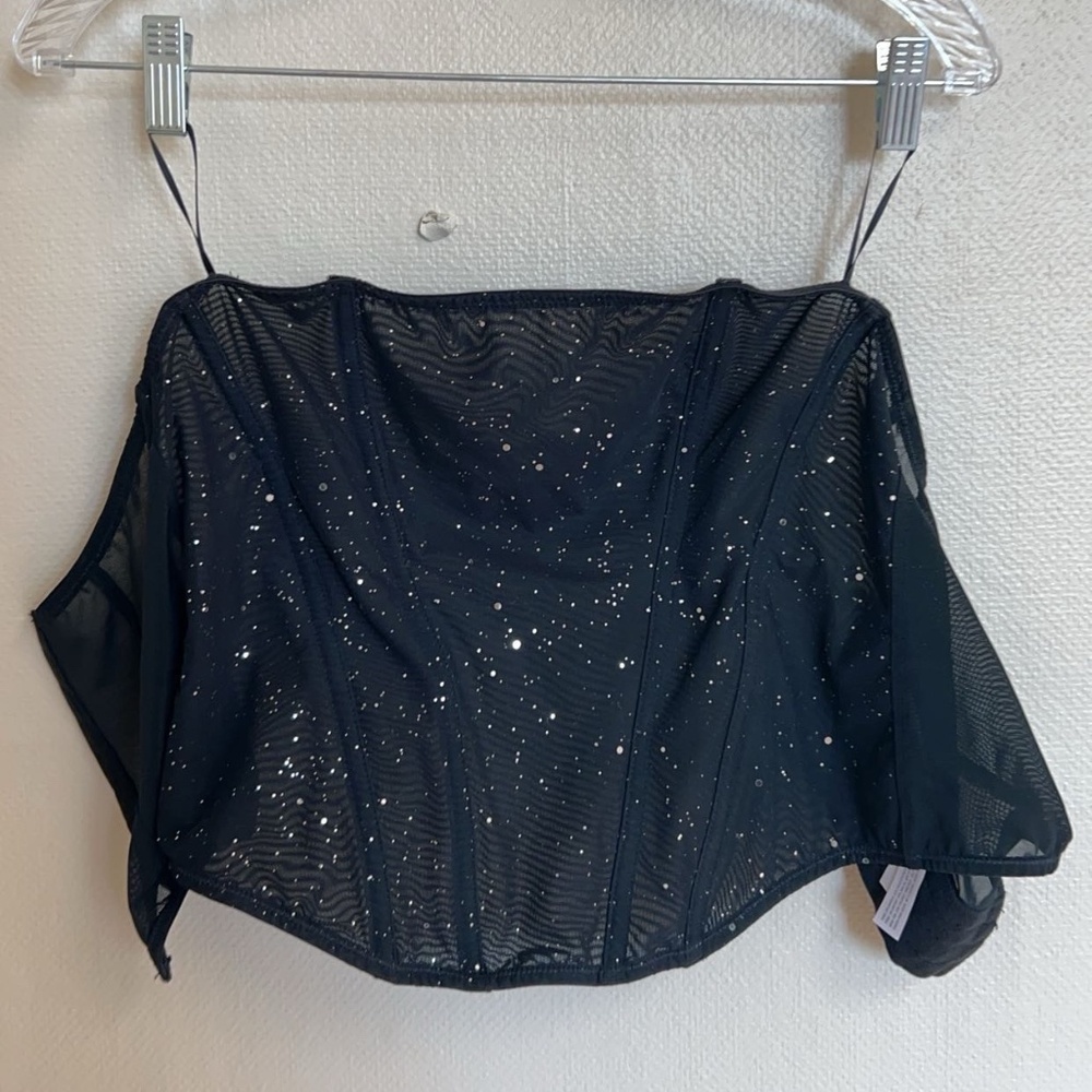 SPARKLY black Auden size S corset top